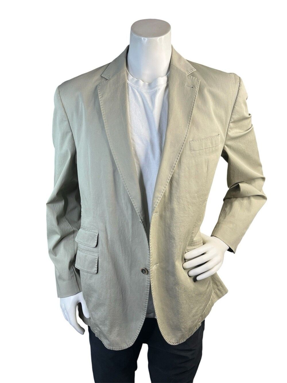 NWOT Kroon “Sting” Men Blazer Sport Coat Size 42R Tan Cotton Blend Casual Jacket